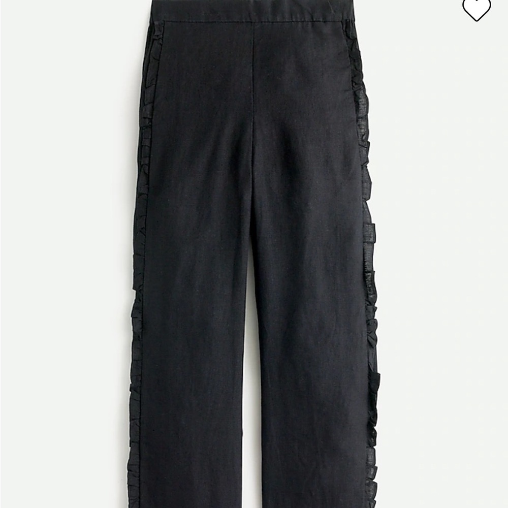 Brand new J.Crew Wide-leg ruffle pant in linen